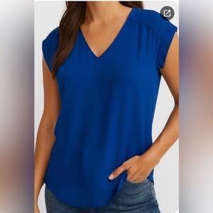Express Women's Vibrant Blue Short Sleeve Top